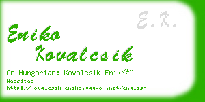 eniko kovalcsik business card